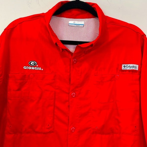 Columbia Univ Georgia Men's PFG Tamiami™ Short Sleeve Fishing Shirt Size XL - Picture 7 of 12